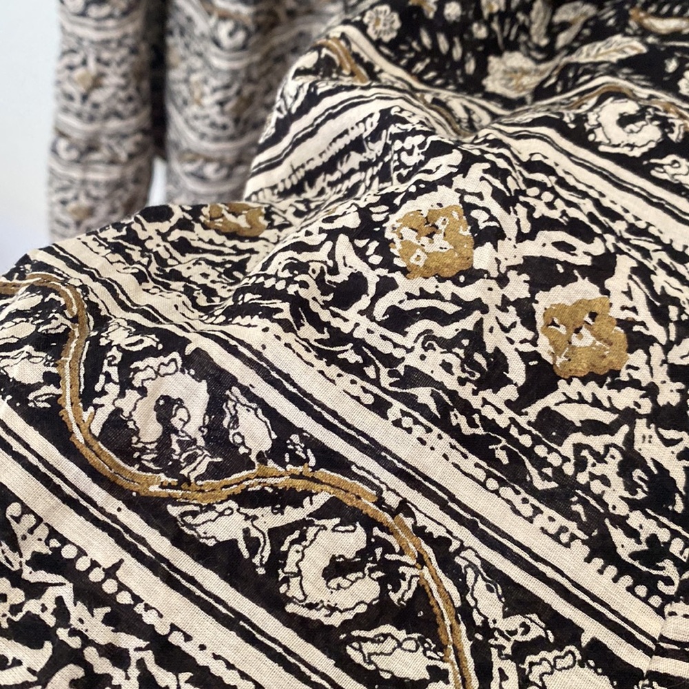 Crop boho wide-leg pants, light Indian cotton